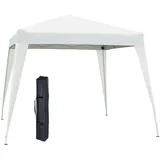 Outsunny Faltpavillon 2,4x2,4m - UV-Schutz, - Stahl Weiß