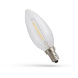 SpectrumLED LED-Leuchtmittel LED E14 C35 Filament klar 1W 230V 60lm Kerze 300° Extra Warmweiß 1800K, E14, Extra-Warmweiß