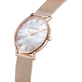 Paul Valentine Damen Armbanduhr - Rose Gold Seashell Mesh - PV36511