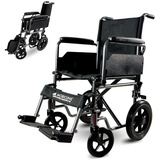 Mobiclinic Premium Faltrollstuh, S230 Sevilla, Europäische Marke, Rollstuhl für Ältere und behinderte Menschen, orthopädisch, Selbstfahren, ultraleicht, mit Fußstützen und abnehmbaren Armlehnen, kleine Räder, Schwarz, Sitzbreite: 46 cm