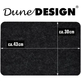 Dune Design DuneDesign 4 Extra-Dicke Filz Tischsets 43x30x0,5cm Edle Platzsets Tisch-Unterlage Filzunterlage Anthrazit