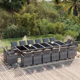 vidaXL Garten-Essgruppe 17-tlg. Grau
