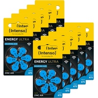 Intenso 60x Intenso Energy Ultra Hörgeräte Batterie PR44 blau - Typ 675, 10x 6er Blister, 7504446MP