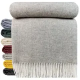 STTS Wolldecke "TIROL A" 100 % Wolle, 140 x 200 cm in versch. Farben, STTS grau