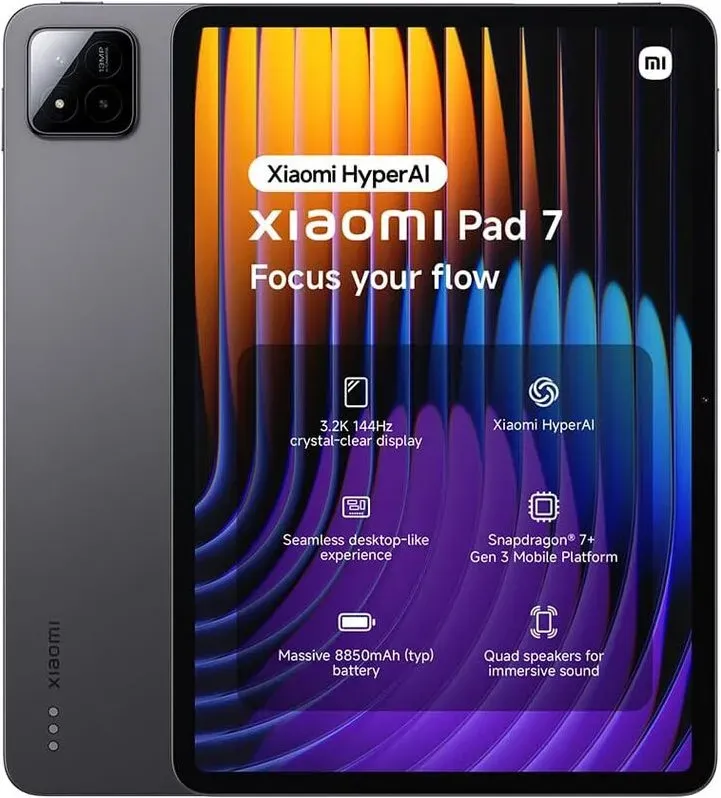 Xiaomi Pad 7 mit Tastatur, Grau, 8 GB RAM, 128 GB ROM, 3,2K 144Hz-Display, Snapdragon 7+ Gen 3, 8850 mAh Akku, 45 W TurboCharge, HyperAI, Quad-Speaker, nahtloses Desktop-ähnliches Erlebnis