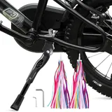 LEICHTEN Fahrradständer für 40,6 cm, 45,7 cm, 50,8 cm, verstellbarer Fahrradständer aus Aluminiumlegierung, für Kinderfahrrad, Mountainbike, Rennrad, Schwarz