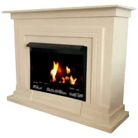 Kaminbau Mierzwa Echtfeuer-Dekokamin Berlin (Deluxe, Brenngel & Bio-Ethanol Kamin inkl. regulierbarer Brenner & Zubehör), Farbwahl, Gelkamin, Ethanolkamin, Kaminofen, Bodenkamin weiß