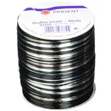 Präsent Geschenkband Raffia glänzend schwarz/grau/silber 3,0 mm x 50,0 m