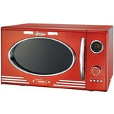 Melissa 16330129 Retro Mikrowelle/1000 Watt/23 Liter Garraum,Design Mikrowelle mit Grill/Rot metalic