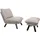 ZUIVER Lazy Sack Einzelsessel Polyester 80 x 80 x 80 cm Beige mit Hocker