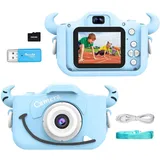 Fotoapparat Kinder ab 3 4 5 Jahre,Kinderkamera 6 7 8 Jahre,Wiederaufladbar Digitalkamera für Kinder Kamera Kind Camcorder 2.0'' HD Weihnachten Geburtstagsgeschenk Spielzeug für Kinder (Blau)