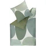 Schöner Wohnen Bettwäsche PEBBLE, 135 x 200 cm - Grün - Baumwolle - mit Reißverschluss