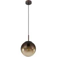 GLOBO 1-flg. 20 cm rund braun amber Glas Metall