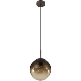 GLOBO 1-flg. 20 cm rund braun amber Glas Metall