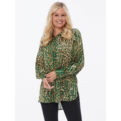 Sarah Kern Longbluse Hemd koerpernah mit Leopardenmuster 38