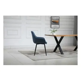 SalesFever Armlehnstuhl Strukturstoff dunkelblau 2er Set
