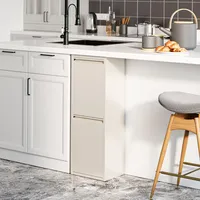 [en.casa] Mülltrennschrank Sollentuna Metall 2x14 L Pfefferweiß