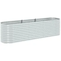 vidaXL Garten-Hochbeet verzinkter Stahl 320 x 80 x 81 cm Silber
