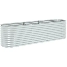 vidaXL Garten-Hochbeet verzinkter Stahl 320 x 80 x 81 cm Silber