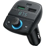 UGREEN Fm Transmitter Mp3 Autoladegerät 3x Usb Tf Microsd Schwarz