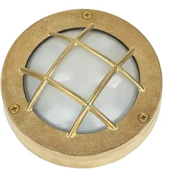 Licht-Erlebnisse Außenwandlampe Messing Maritim rund Terrasse Haus