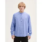 Tom Tailor Relaxed Fit Leinenhemd im Tunika-Style, Hellblau, M