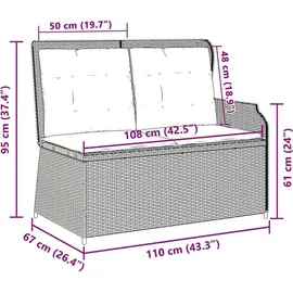 vidaXL Gartenbank 1-tlg 220 x 60 x 85 cm Grau/Marineblau