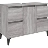 vidaXL Waschbeckenunterschrank Grau Sonoma 80x33x60 cm Holzwerkstoff