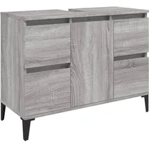 vidaXL Waschbeckenunterschrank Grau Sonoma 80x33x60 cm Holzwerkstoff