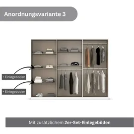 Rauch »Kleiderschrank Kleiderschränke Schrank Garderobe AGORDO mit Glasfront«, (in zwei Griff-Farben), durchdachte Innenausstattung, in 6 Breiten und 2 Höhen MADE IN GERMANY, grau