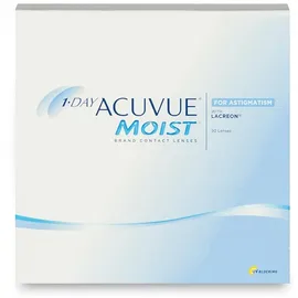Acuvue Johnson & Johnson 1-Day Acuvue Moist for Astigmatism (90er Packung) Tageslinsen (-9 dpt, Zyl. -0,75, Achse 180 ° & BC 8.5) mit UV-Schutz