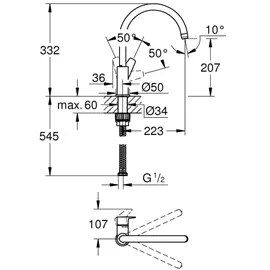 Grohe BauEdge Küchenarmatur Chrom
