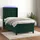 vidaXL Boxspringbett mit Matratze & LED Dunkelgrün 90x190 cm Samt