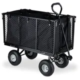 Relaxdays Bollerwagen schwarz/grau