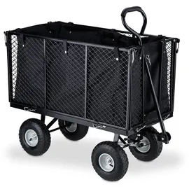 Relaxdays Bollerwagen schwarz/grau