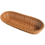 JAWSEU Ovaler Geflochtener Weiden Korb Brotkorb, Rustikal, Handgefertigter, geflochtener Rattan-Weidenkorb, Obst-Tablett, Aufbewahrungskorb Korb-Schale, 36cm x 14cm x 7,5cm