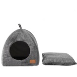 Katzenbett, Katzenhaus, Katzenhöhle, Katzen-Iglu, 35,6 x 35,6 x 38,1 cm, halbgeschlossenes Katzenhöhlenbett mit abnehmbarem, waschbarem Kissen, rutschfestes Katzenhaus, weiches und warmes