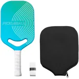 Vevor Pickleball-Schläger mit Aero-Throat, T700-Kohlefaseroberfläche und Wabenkern, Pickleball-Schläger mit erhöhter Kraft, Seuerung und Spin, für Erwachsene Blau + Grün