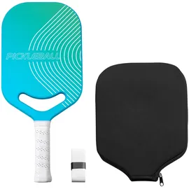 Vevor Pickleball-Schläger mit Aero-Throat, T700-Kohlefaseroberfläche und Wabenkern, Pickleball-Schläger mit erhöhter Kraft, Seuerung und Spin, für Erwachsene Blau + Grün