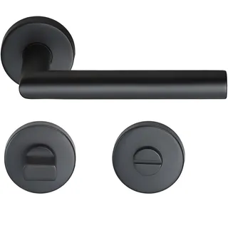 Meintürgriff Drückergarnitur Toulouse Schwarz Türdrücker Edelstahl Türgriff WC