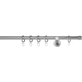 MYDECO 20mm,1-läufig,Rohr,Wandträger 12cm,Endstück cap Farbe: Edelstahl-Optik, Größe: 120cm
