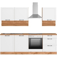 Kochstation Küche »KS-Lana«, 240 cm breit, wahlweise mit oder ohne E-Geräte, weiß