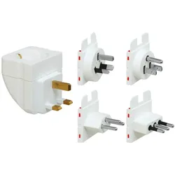 Reisestecker-Adapter-Set, MULTI, weiß, inkl. Reisebeutel