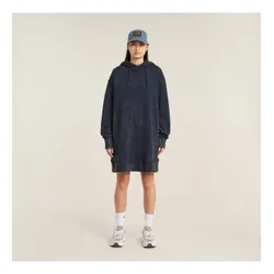 G-Star für Damen. D23502-D249-H193 Lockeres navyfarbenes Kleid (S), Lässig, Langarm, Bio-Baumwolle, Nachhaltig, Marine