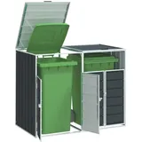vidaXL Mülltonnenbox für 2 Tonnen Anthrazit 144x81x113 cm Stahl