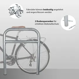 Trutzholm Fahrradständer Parker Typ H 78 x 115 cm Stahl Ø 60 mm grau