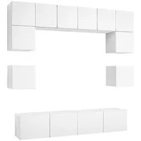VidaXL 8-tlg. TV-Schrank-Set Weiß Holzwerkstoff