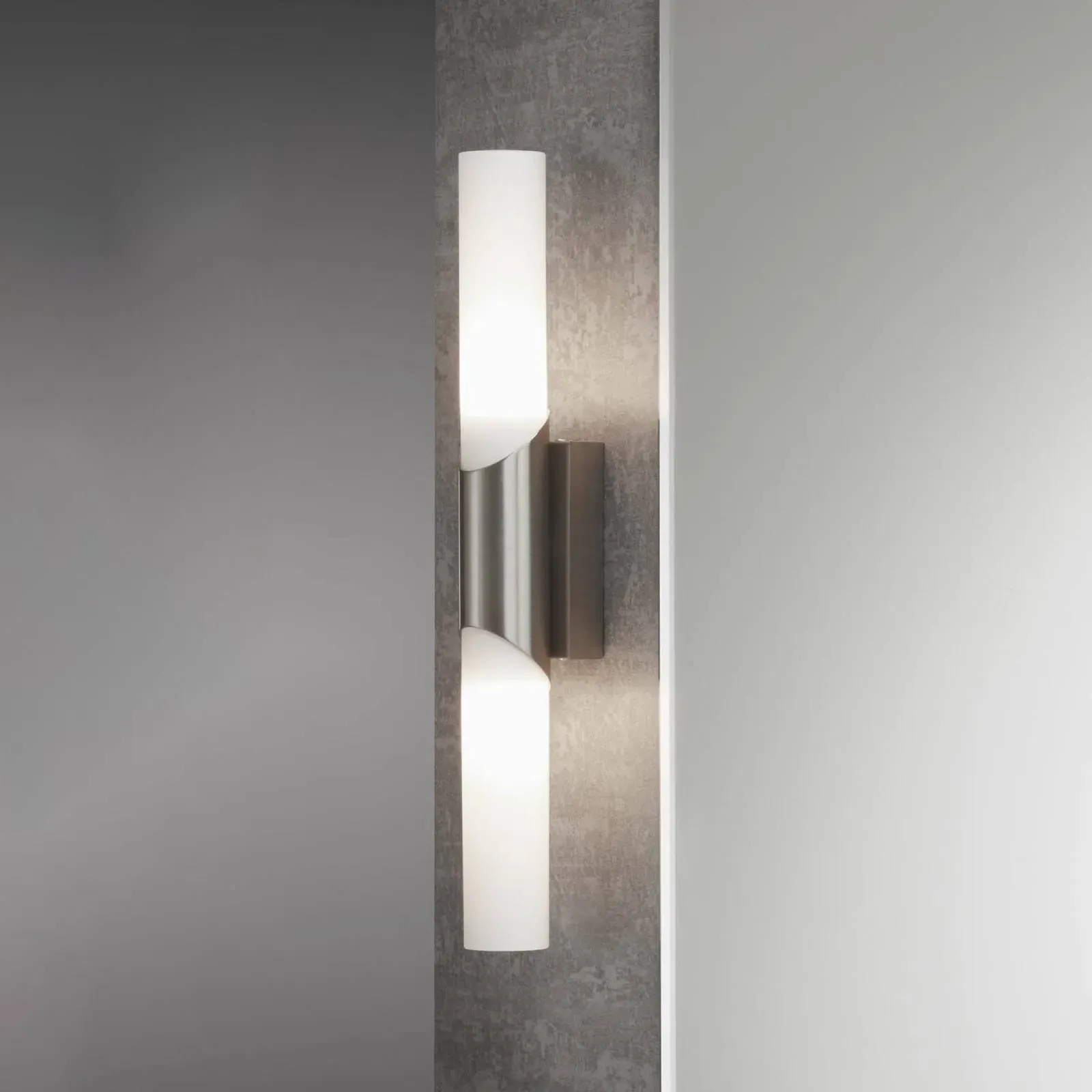 Briloner Wandlampe Splash, alu / grau / zink, für Wohn- / Esszimmer, Metall, Modern, Wandleuchte, Wandlampe Bad - 7.5 cm - 5 cm - 43.5 cm