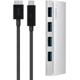 Belkin 4-Port USB 3.0 Hub USB-C Kabel, - White