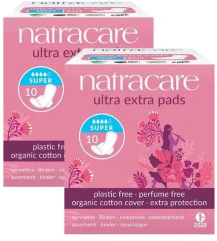 Natracare Damenbinden Ultra Extra Super einzeln verpackt Duo 2x10 St